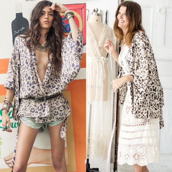 Spell designs wild ones short kimono robe leopard - Picture 5 of 13